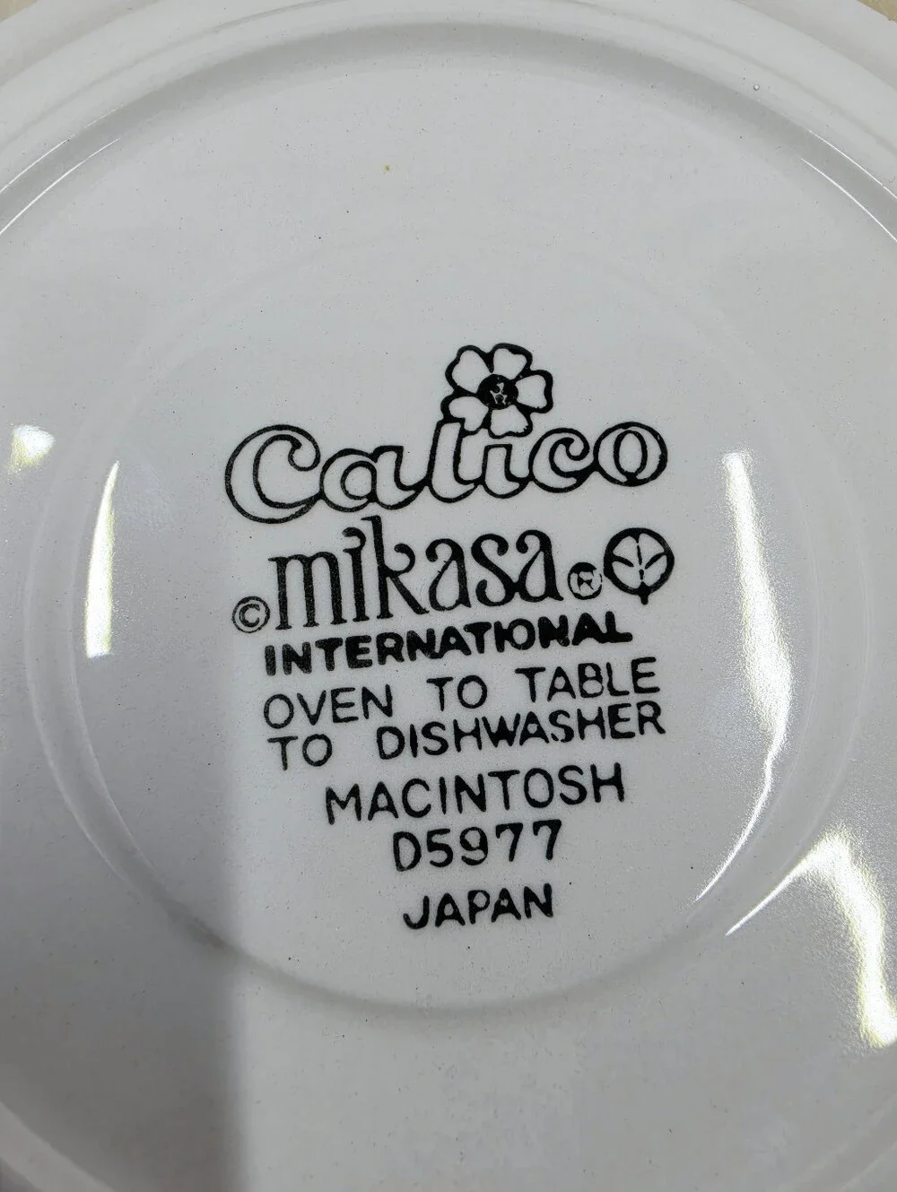 Mikasa Macintosh Pattern Saucer Calico Collection Ceramic Japan